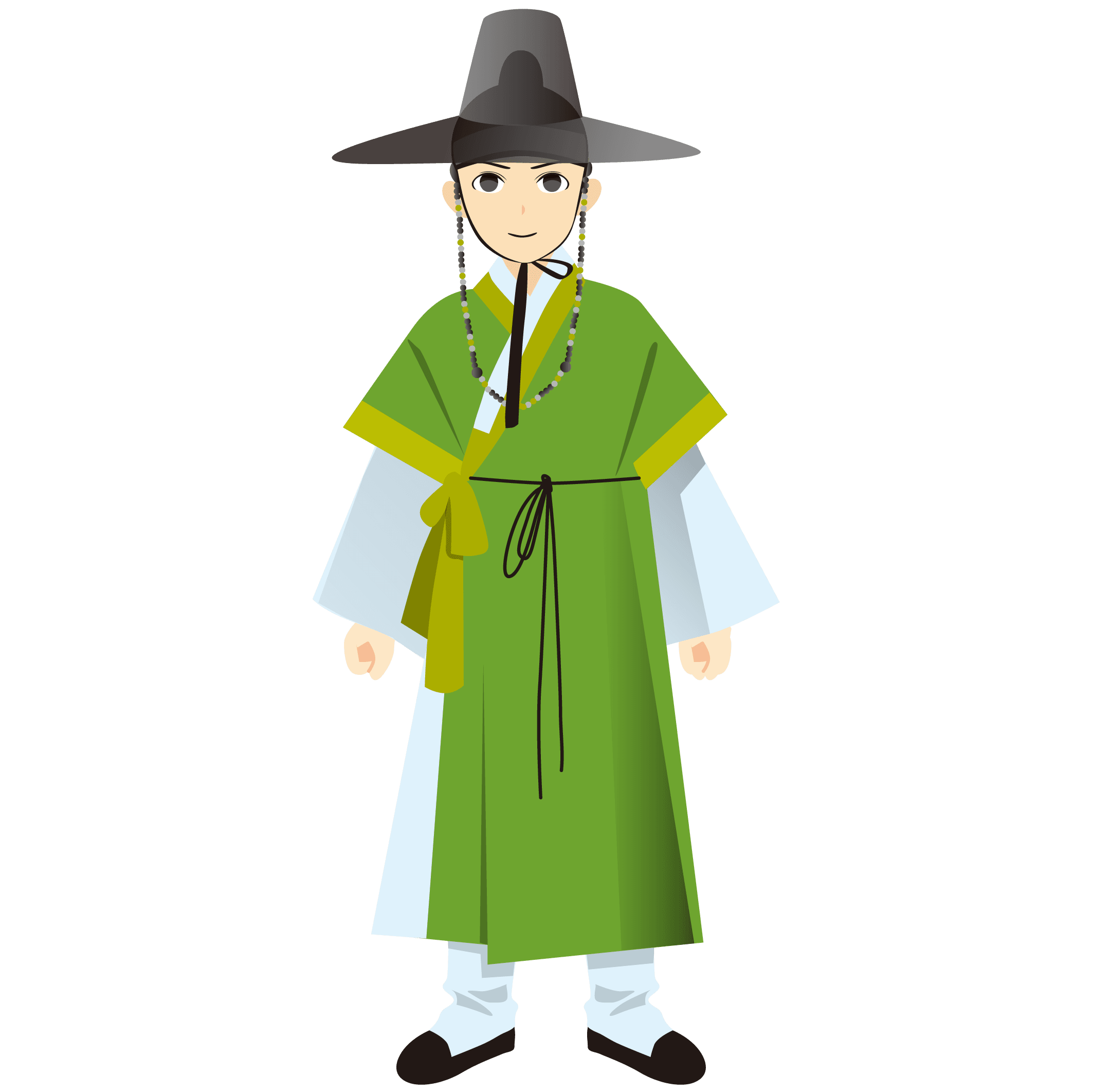 韓国】韓服(ハンボク)男性01の無料イラスト - FreeWorks ꕤ Kyo, image size:2126x2123
