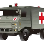 【陸上自衛隊】1 1/2ｔ救急車のイラスト。