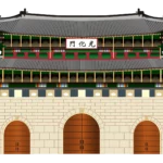 【建物】韓国ソウルの観光地_景福宮イラスト。