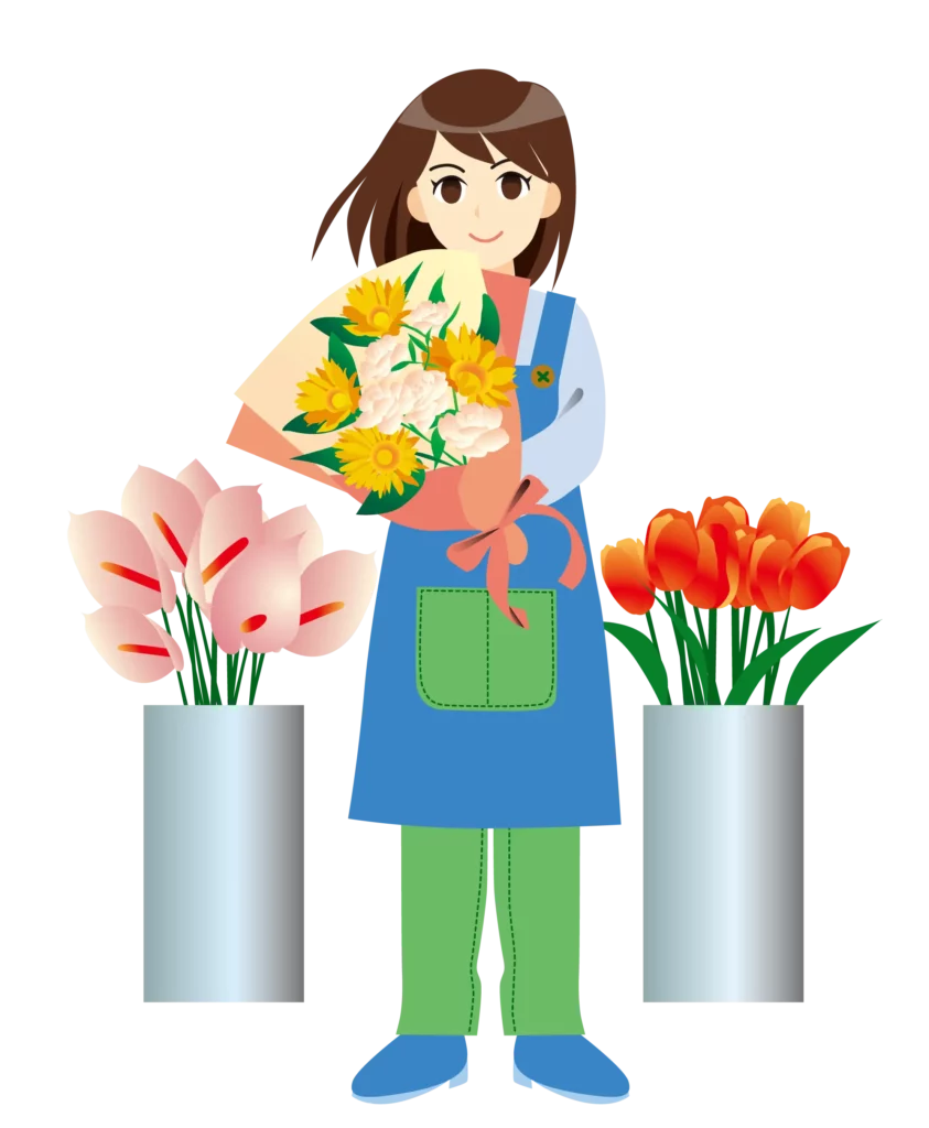 無料イラスト/フリー素材,free illustration,商用利用可能,commercial use,かわいいイラスト,a cute illustration,
flower shop,花屋さんイラスト,ai,ガーデニング,フローリスト,造花店,冠婚葬祭,花,フラワーショップ,