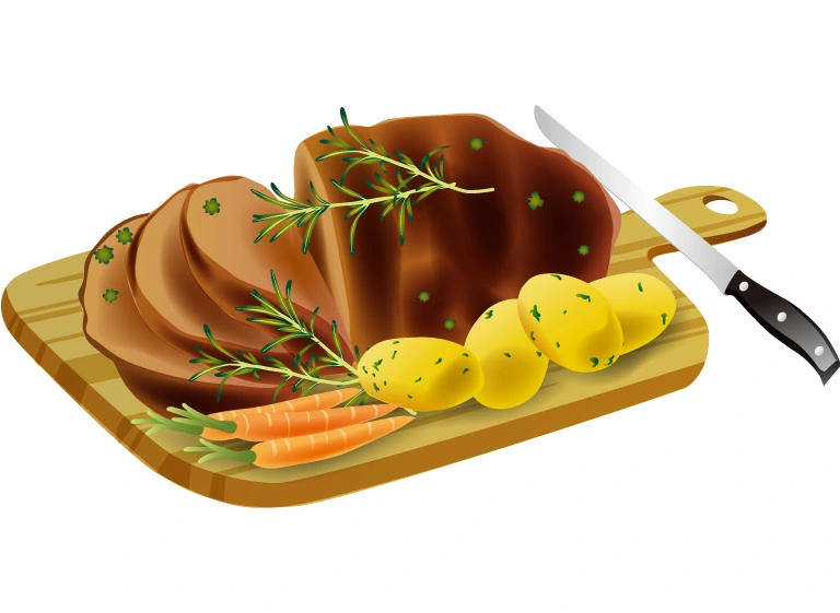 【ニュージーランド料理】ローストラム (Roast Lamb)のイラストイメージ