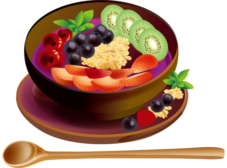 【ブラジルのスィーツ】アサイーボウル(acai bowl )のイラスト