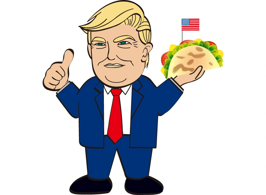 トランプ大統領_トランプ関税「タコ取引」(taco trump)のイラスト