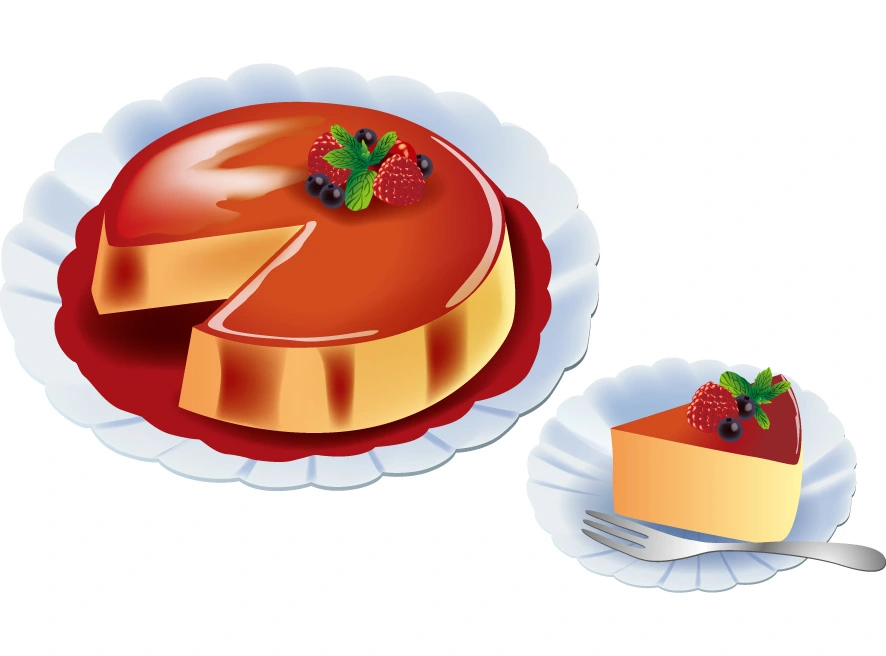 【フランスのスイーツ】フラン(flan)のイラスト