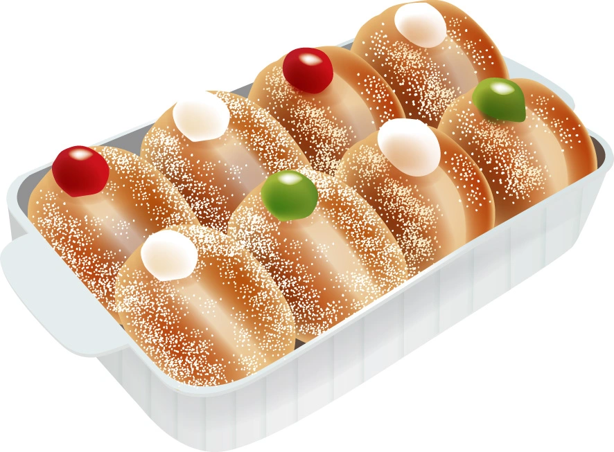 【イタリアのスイーツ】ボンボローネ=ボンボローニ(bombolone)のイラスト